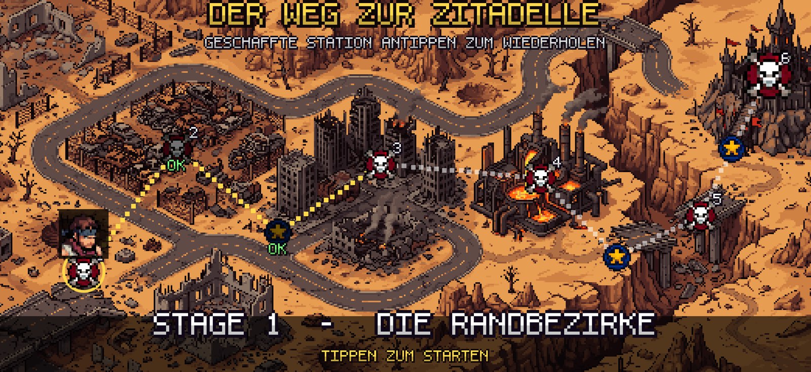 Die Weltkarte: der Weg zur Citadel